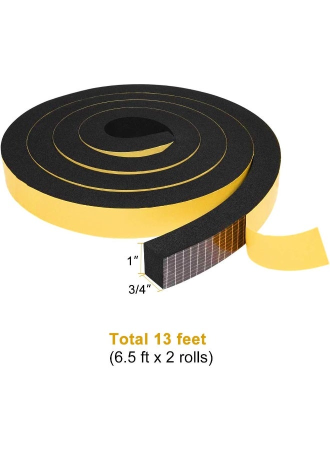 TORRAMI Foam Seal Tape 1 inch W x 3/4 inch T x 6.5 Ft Length, High Density Foam Weather Strip Neoprene Stripping with Adhesive - Image 2